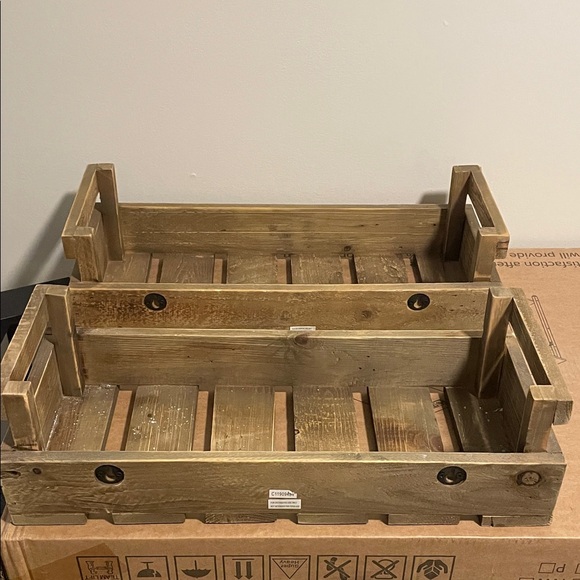 Vintage Wooden Crates with F.W.P. Harrison Print - Picture 2 of 3